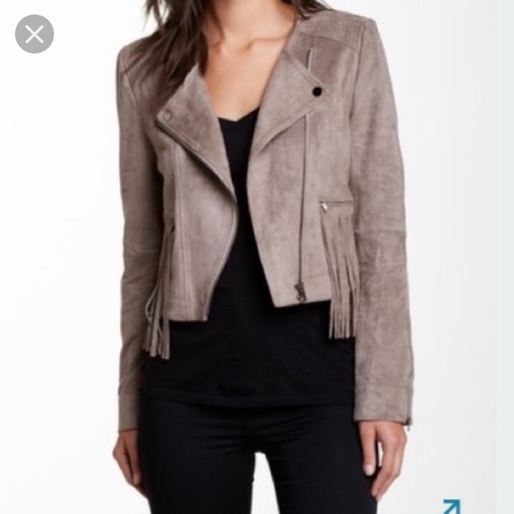 Lfd faux suede motto jacket
